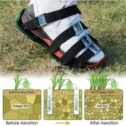 OCXIN Aérateur De Pelouse Chaussures Aérateur De Pelouse Chaussures à Pointes Avec 4 Sangles Réglables Et Scarificateur En Métal Pour Aérateur De Pelouse Chaussures De Jardin 10 OCXIN Aérateur De Pelouse Chaussures Aérateur De Pelouse Chaussures à Pointes Avec 4 Sangles Réglables Et Scarificateur En Métal Pour Aérateur De Pelouse Chaussures De Jardin -Outil de travail du sol Soldes 66858821 4