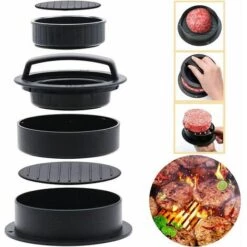 ENLENK Presse à Hamburger Presse à Hamburger 3 En 1 Presse à Hamburger Presse à Hamburger Presse à Hamburger Pour Des Galettes De Hamburger Ou Des Boulettes De Viande Parfaites Accessoires De Gril Robustes Presse à Hamburger Lavable Au Lave-vaisselle