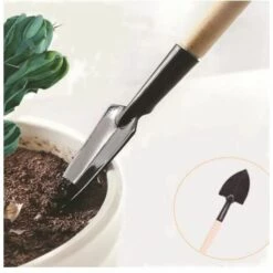 LLOVE 3 Outils De Jardin, Petit Râteau à Pelle Et Plantes En Pot à Manche En Bois En Forme De Pelle, Outils De Sécurité Pour Enfants Jardin Intérieur Et Extérieur -Outil de travail du sol Soldes 67461631 2
