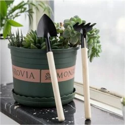 LLOVE 3 Outils De Jardin, Petit Râteau à Pelle Et Plantes En Pot à Manche En Bois En Forme De Pelle, Outils De Sécurité Pour Enfants Jardin Intérieur Et Extérieur -Outil de travail du sol Soldes 67461631 5
