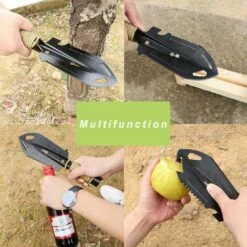 FLYME Pelle De Jardin, Outil De Creusement De Jardin, Pelle De Jardin En Acier Inoxydable, Mini Pelle De Jardin, Mini Pelle De Jardin, Pelle De Jardin En Métal, Pour Jardinage, Agriculture, Camping (noir) -Outil de travail du sol Soldes 67811355 4