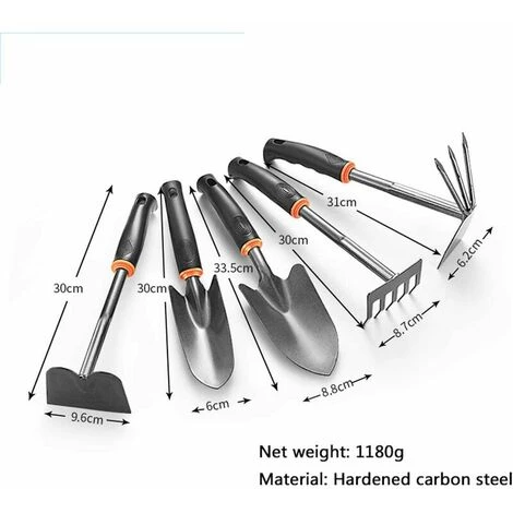 ENLENK Ensemble Outils Jardinage,Outils De Jardin En Têtes Robustes Acier Carbone Et Poignées Ergonomiques,avec Pelles,Transplanteur,Râteau à Main,Désherbeurs Manuels,Binette Pour Jardin,Ferme,Pelouse 4 ENLENK Ensemble Outils Jardinage,Outils De Jardin En Têtes Robustes Acier Carbone Et Poignées Ergonomiques,avec Pelles,Transplanteur,Râteau à Main,Désherbeurs Manuels,Binette Pour Jardin,Ferme,Pelouse – Image 2