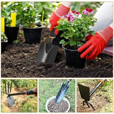 ENLENK Ensemble Outils Jardinage,Outils De Jardin En Têtes Robustes Acier Carbone Et Poignées Ergonomiques,avec Pelles,Transplanteur,Râteau à Main,Désherbeurs Manuels,Binette Pour Jardin,Ferme,Pelouse 6 ENLENK Ensemble Outils Jardinage,Outils De Jardin En Têtes Robustes Acier Carbone Et Poignées Ergonomiques,avec Pelles,Transplanteur,Râteau à Main,Désherbeurs Manuels,Binette Pour Jardin,Ferme,Pelouse – Image 4