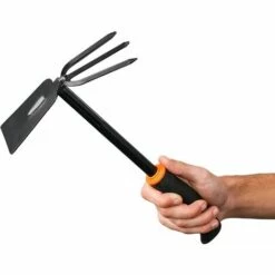 GRID COOL De Luxe à 3 Dents Et Pioche à Feuilles Larges 7 Cm, 32 Cm De Long | En Acier Laqué Noir Avec Poignée Ergonomique | Pour Jardin, Balcon, Jardin Potager, Terrasse Ou Entretien Des Tombes -Outil de travail du sol Soldes 68492950 5