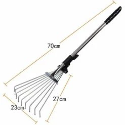 Cisea Jardin Râteau À Feuilles En Métal Réglable Jardin Râteau Extensible Mauvaise Herbe Râteau Camp Râteau Pour Jardin Pelouse Cour -Outil de travail du sol Soldes 68584616 5