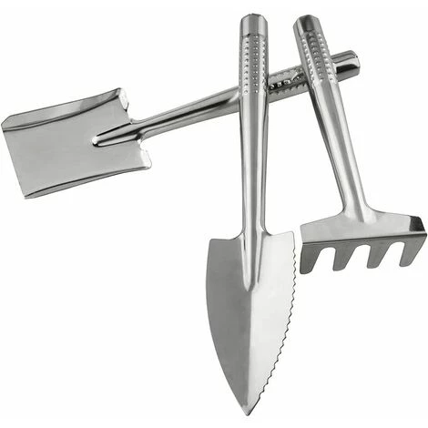 GRID COOL Kit Outils Du Jardinier 3 Pièces Pelles à Manche En Acier Inoxydable Pour Pots De Plantes Ensemencement Sol Meuble Jardin Pelle à Main/pelle/râteau Ensemble D'outils De Jardin 4 GRID COOL Kit Outils Du Jardinier 3 Pièces Pelles à Manche En Acier Inoxydable Pour Pots De Plantes Ensemencement Sol Meuble Jardin Pelle à Main/pelle/râteau Ensemble D'outils De Jardin – Image 2